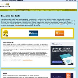 Featured Products - cmsmatrix.org - The Content Management Comparison Tool
