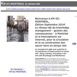 Knowledge Management KM - Gestion des Connaissances GC - KM-GC-MONTREAL