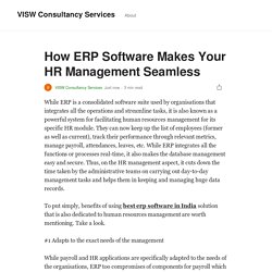 How ERP Software Makes Your HR Management Seamless