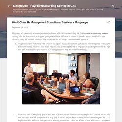 World-Class Hr Management Consultancy Services - Masgroupe