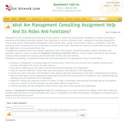 What Are Management Consulting Assignment Help And Its Roles And Functions? blog by stella brown
