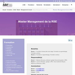 Master Management de la RSE, UPEC (Créteil)