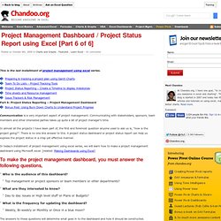 Project Management Dashboard, Project Status Report using Excel - Templates and Downloads