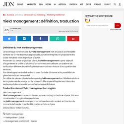 Yield management : définition, traduction