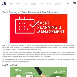 Event Planning and Event Management: Key Differences