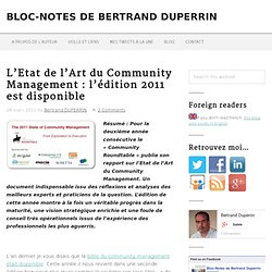 L’Etat de l’Art du Community Management : l’édition 2011 est disponible