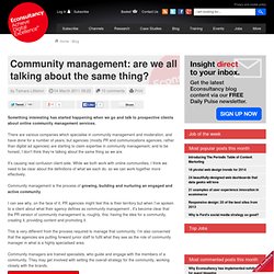 Community management: are we all talking about the same thing?