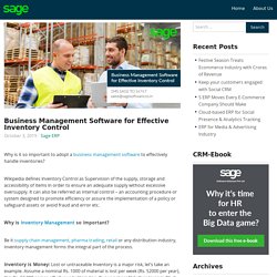 Business Management Software for Effective Inventory Control