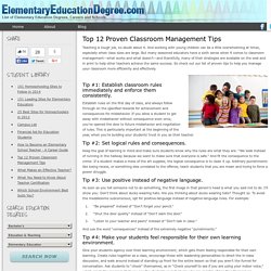 Top 12 Proven Classroom Management Tips » Elementary Education Degree