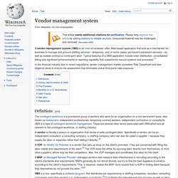 Vendor management system