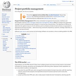 Project portfolio management