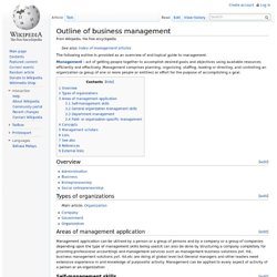 Outline of business management
