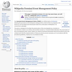 Terminal Event Management Policy