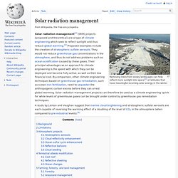 Solar radiation management
