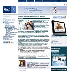 ESCP Europe Formation Mastère Management de l’Edition - Enseignement supérieur - grande école de commerce - Formation