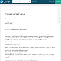 Management air france - Compte Rendu - Aud4