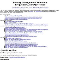 Memory Management Reference: Frequently Asked Questions