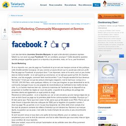 Social Marketing, Community Management et Service Clients