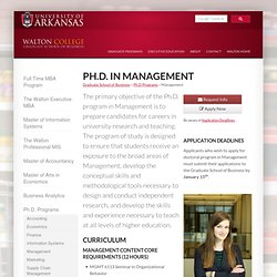 Arkansas/ Ph.D. Management