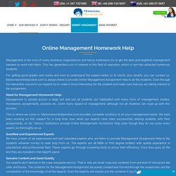 Management Assignment Help - My Homework Help Online