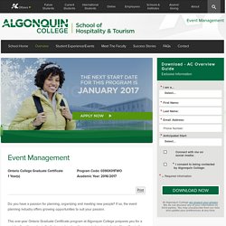Event Management Program Overview– Algonquin College