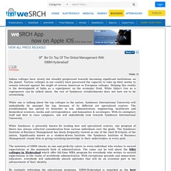 Be On Top Of The Global Management With SIBM-Hyderabad!, Business - weSRCH