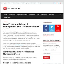 WordPress Multisite or A Management Tool – What to Choose?