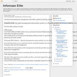 Infomaze Elite: PRINT MANAGEMENT INFORMATION SYSTEM (Print MIS)