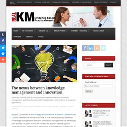 The nexus between knowledge management and innovation