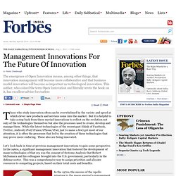 Management Innovations For The Future Of Innovation