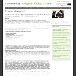 Behaviour Management — Intellectual Disability