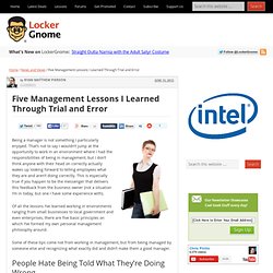 Five Management Lessons I Learned Through Trial and Error