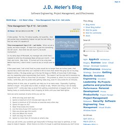 Time Management Tips # 10 - Set Limits - J.D. Meier's Blog