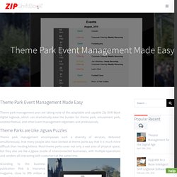 Theme Park Event Management Logbook for Managers - Zip Shift Book