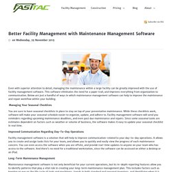 Better Facility Management with Maintenance Management Software