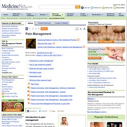 Pain Management Information by MedicineNet