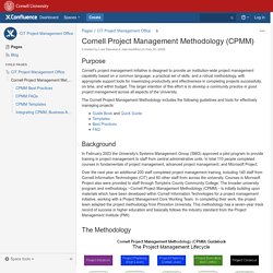 Cornell Project Management Methodology (CPMM) - CIT Project Management Office - Dashboard
