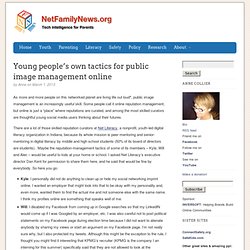 Young people's own tactics for public image management online