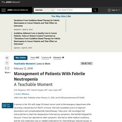 Management of Patients With Febrile Neutropenia