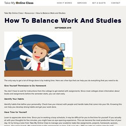 How to Balance Work and Studies