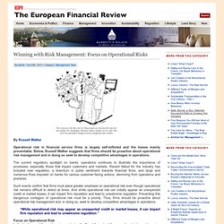 The European Financial Review » Management New » Winning with Risk Management: Focus on Operational Risks