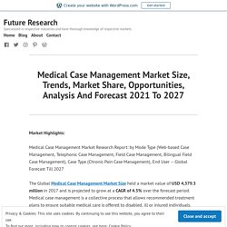 Medical Case Management Market Size, Trends, Market Share, Opportunities, Analysis And Forecast 2021 To 2027 – Future Research