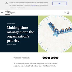 Making time management the organization’s priority