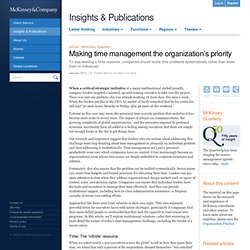 Making time management the organization's priority - McKinsey Quarterly - Organization - Strategic Organization