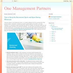 One Management Partners: Tips to Keep the Restaurant Spick and Span During Monsoons