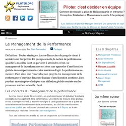 Management de la performance Principe, méthodes et outils.