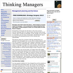 Management planning and the future