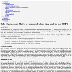 Data Management Platform : comment mieux tirer parti de son DMP ?