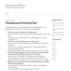 Short but tricky management ability test - StumbleUpon