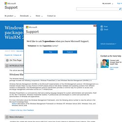 Windows Management Framework Core package (Windows PowerShell 2.0 and WinRM 2.0)
